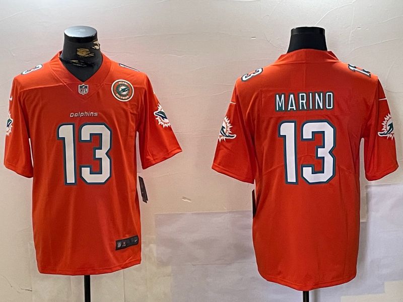 Men Miami Dolphins #13 Marino Orange 2024 Nike Limited NFL Jersey style 3->miami dolphins->NFL Jersey